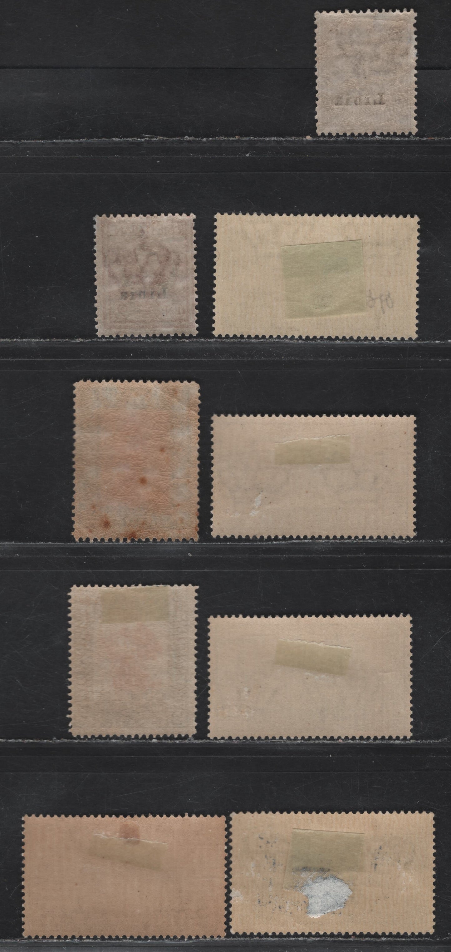 Lot 345 Libya SC#1-2, 48, 51b, 83, 88, C36-C37 1c-50c Brown-Olive Brown Arms-Fair Entrance, 1912-1940 Overprinted Arms & Victor Emmanuel III Issue - 13th Sample Fair Issue, 9 Fine & VFOG & NH Singles