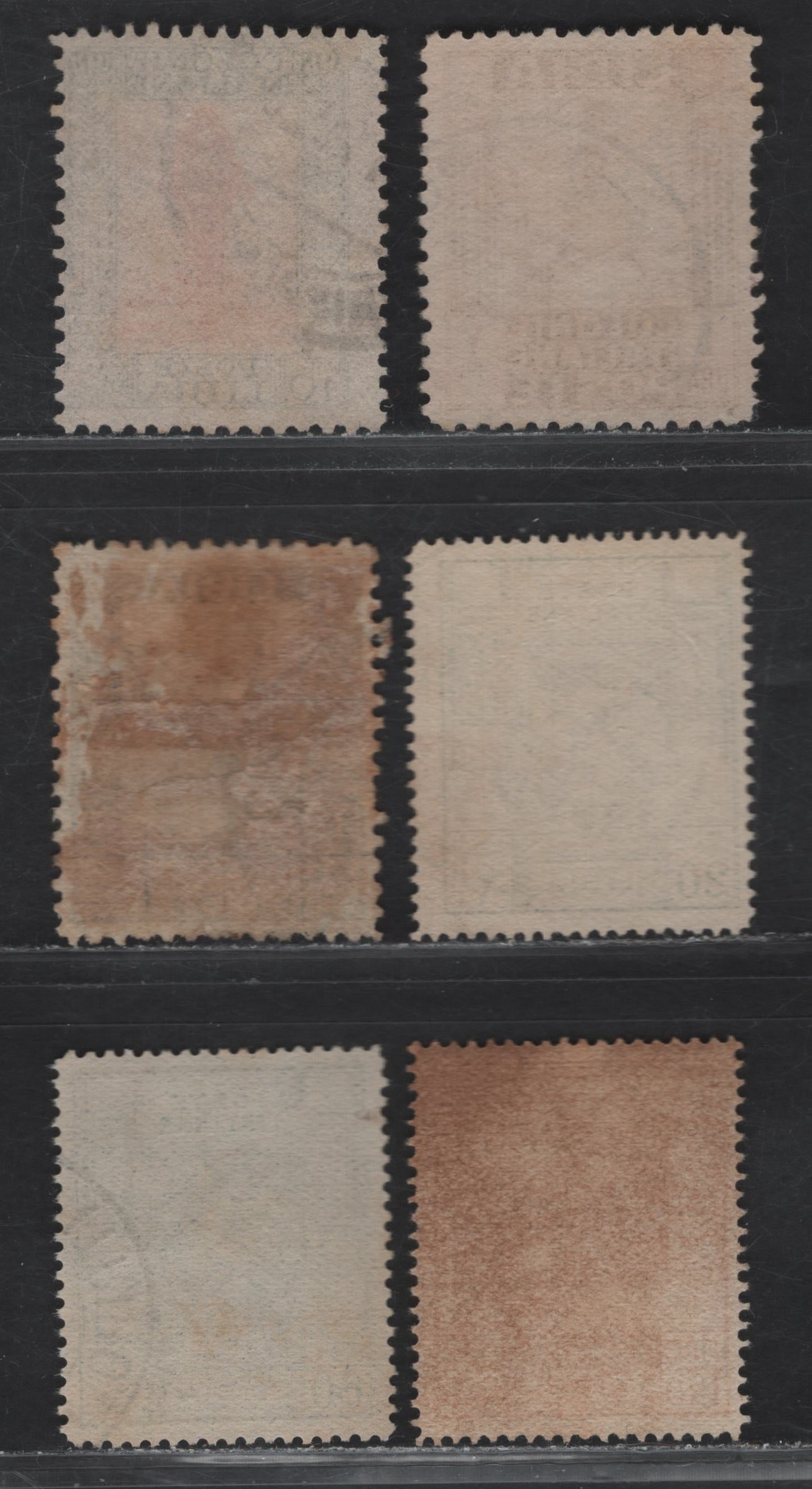 Lot 351 (C) Libya SC#39, 41, 42, 51a, 54a, 58a 20c-1.75L Green-Orange Libyan Sibyl-Victory, 1924-1940 Pictorial Definitive Issue, 6 Fine & VF Used Singles Unwatermarked, Perf 14.5 x 14, & 11