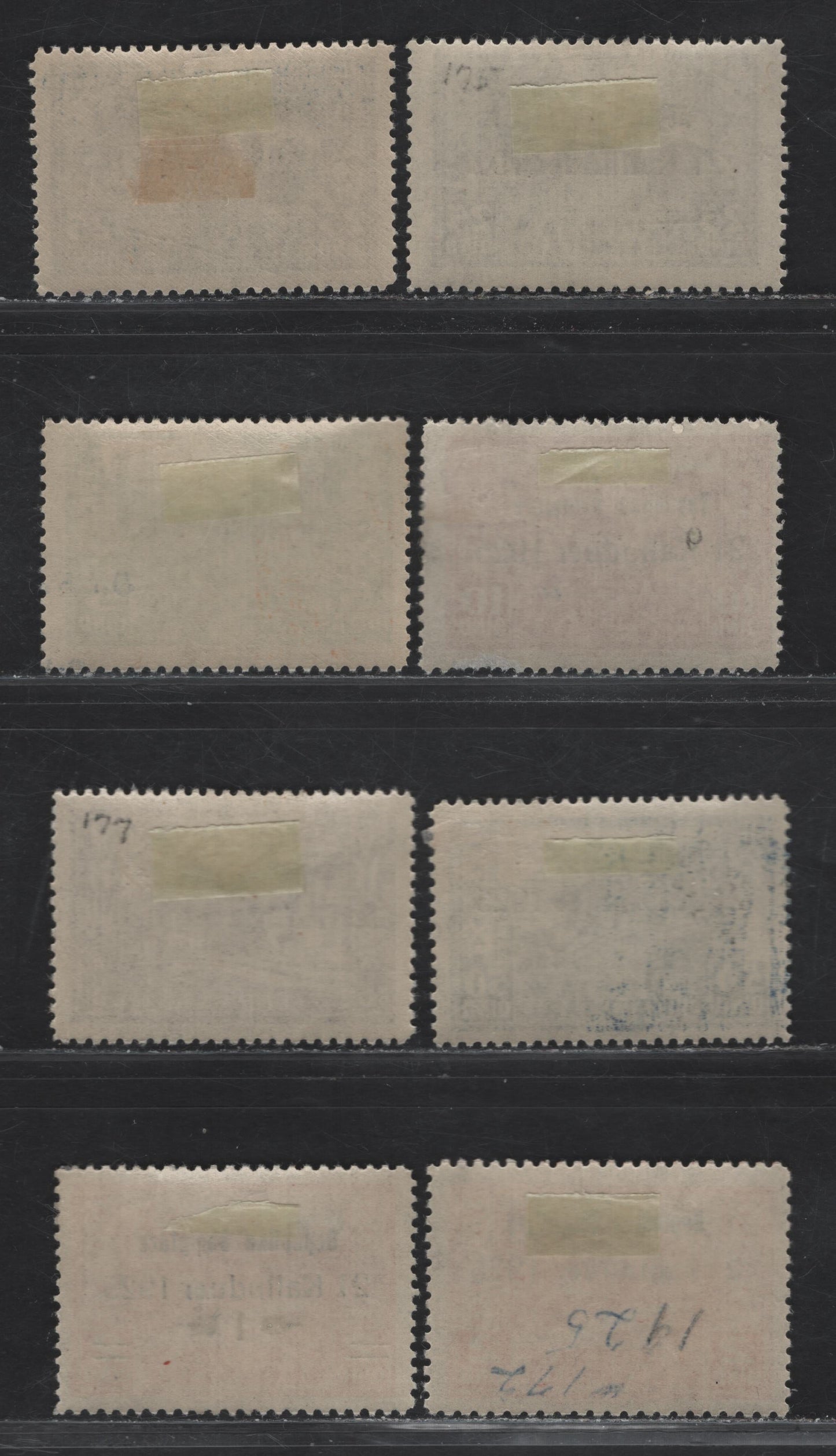 Lot 368 Albania SC#171-177 1q on 2q - 1fr  Orange-Dark Violet Various Scenes, 1925 Proclamation Of Republic, 8 Fine & VFOG Singles With Two Shades Of 25q Dark Blue
