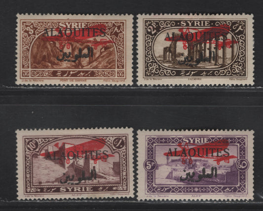 Lot 380 Alaouites SC#C9-C12 2p-10p Dark Brown-Violet Brown Palmyre-Alep, 1926 Airmail Overprints, 4 Fine & VFOG Singles