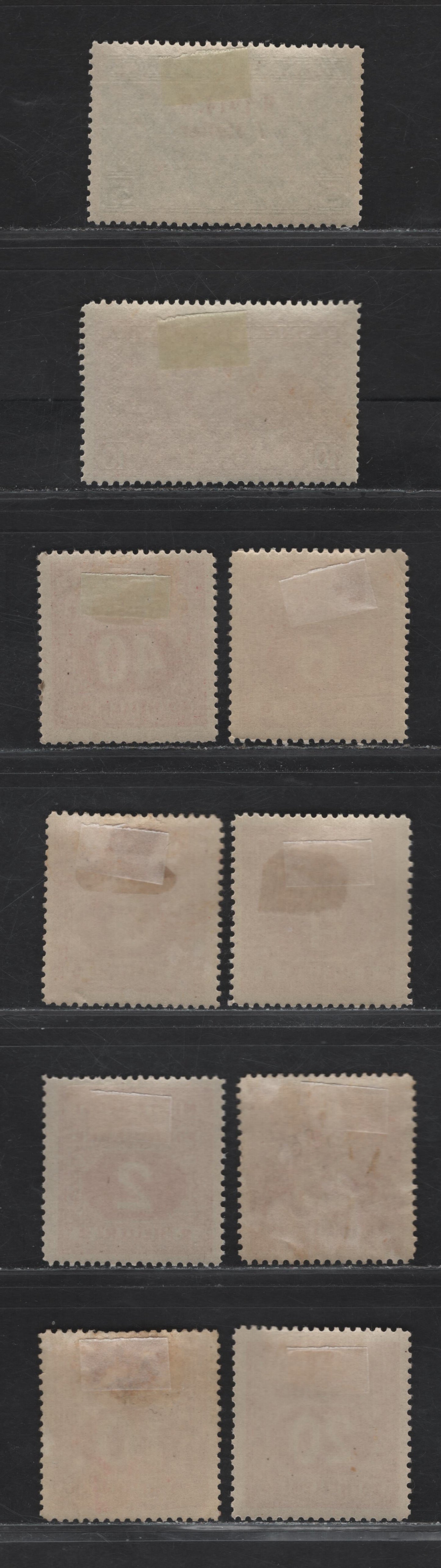 Lot 391 Bosnia & Herzegovina SC#B1a-B2a, J14-J18, J20-J21, J23 7h on 5h - 25h Green-Red Narenta Pass - Numerals, 1914-1918 Semi-Postal & Postage Due, 10 Fine & VFOG Singles Overprints Are Type 2
