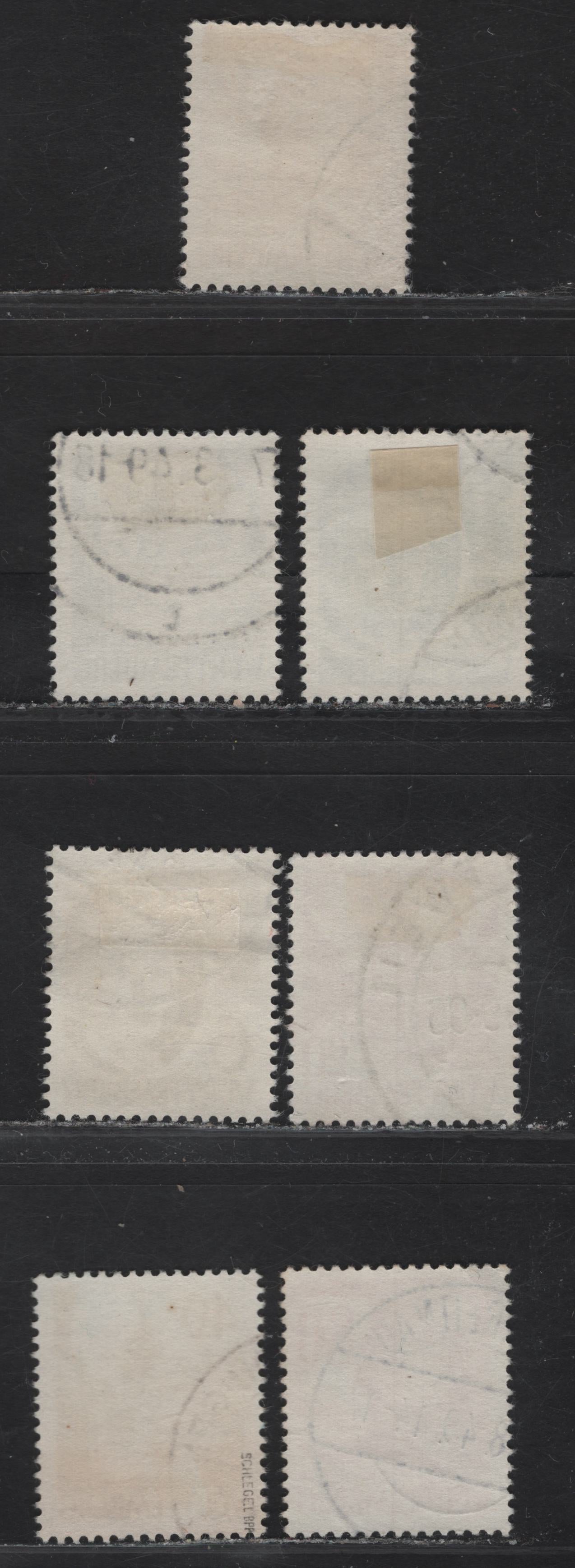 Lot 55 Germany - French Zone - Wurttemburg SC#8N28-8N31, 8N34-8N36 2pf - 80pf Light Brown Orange - Carmine Schiller, 1948-1949 Pictorial Issue, 7 Fine/Very Fine Used Singles, Without 'PF', Key Value (40pf) Having A Schlegel BPP Guarantee Handstamp