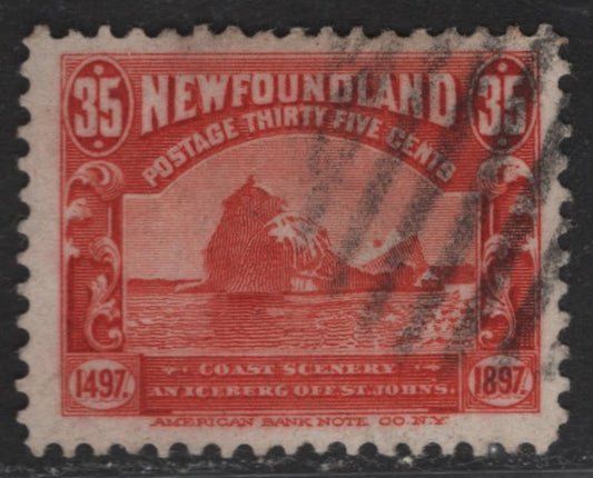 Lot 62 (C)Newfoundland #73 35c Red Iceberg, 1897 Discovery of Newfoundland Issue, A Fine Used Single, Paper ABNN-E
