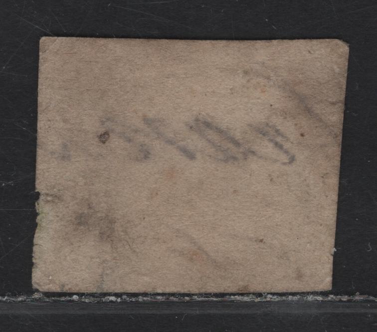 Lot 72 Roman States SC#17 40c Black on Yellow Papal Arms, 1867 Imperf Arms Issue, A Very Good Used Single, Continuous Horizontal Dividing Lines At UL Which Shows It Is Original