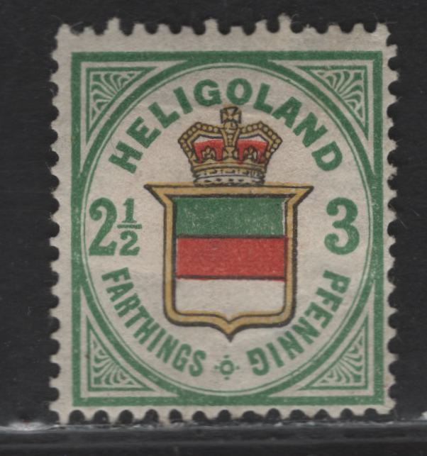 Lot 85 (C) Heliogolad SC#20 3pf Deep Green, Yellow & Dull Red Arms, 1876-1878 Arms Issue, A VGOG Single, Correct Colors & Perfs Of The Original Printing, A Couple of Shallow Thins