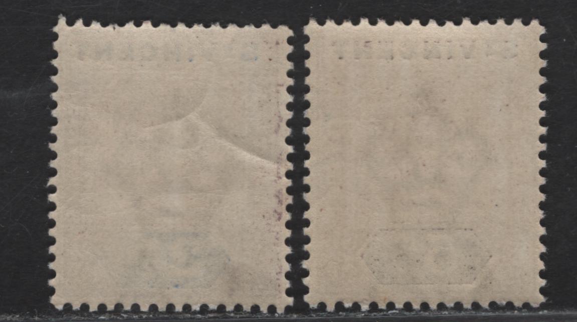 Lot 86 St Vincent SC#64, 67 2.5d - 5d Lilac & Ultramarine - Lilac & Black Queen Victoria, 1898 Queen Victoria Imperium Keyplate Issue, 2 F/VFNH Singles