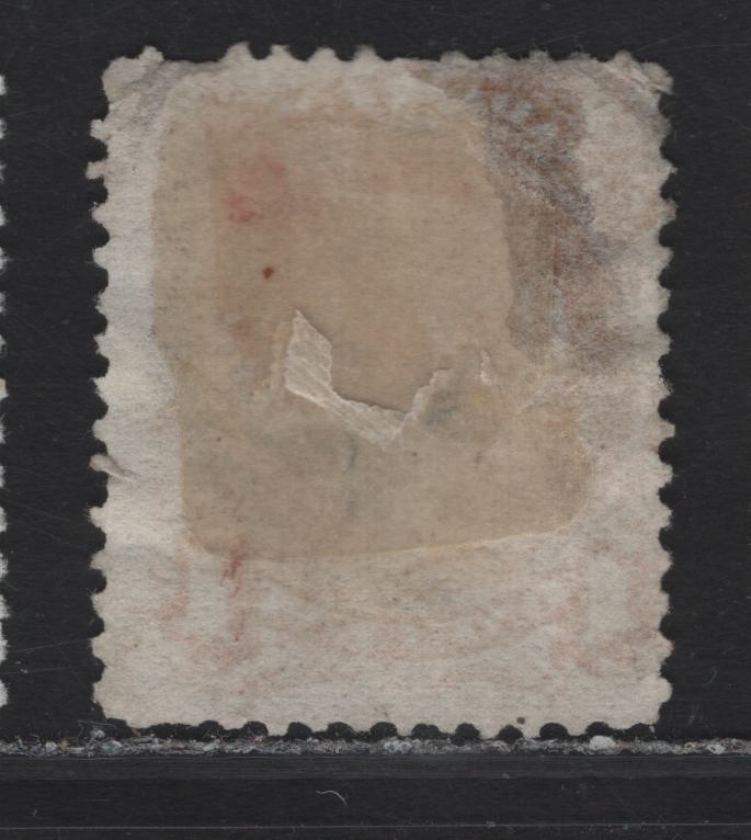 Lot 9 (C) Canada #23 1c Yellow Orange Queen Victoria, 1868-1876 Large Queen Issue, A Good Used Single, Paper FO-Z (Duckworth 9b), Perf 12x11.9, Guide Dot Below 3rd Scallop of LL Ornanment, #53 2 Ring Numeral Cancel For Three Rivers.