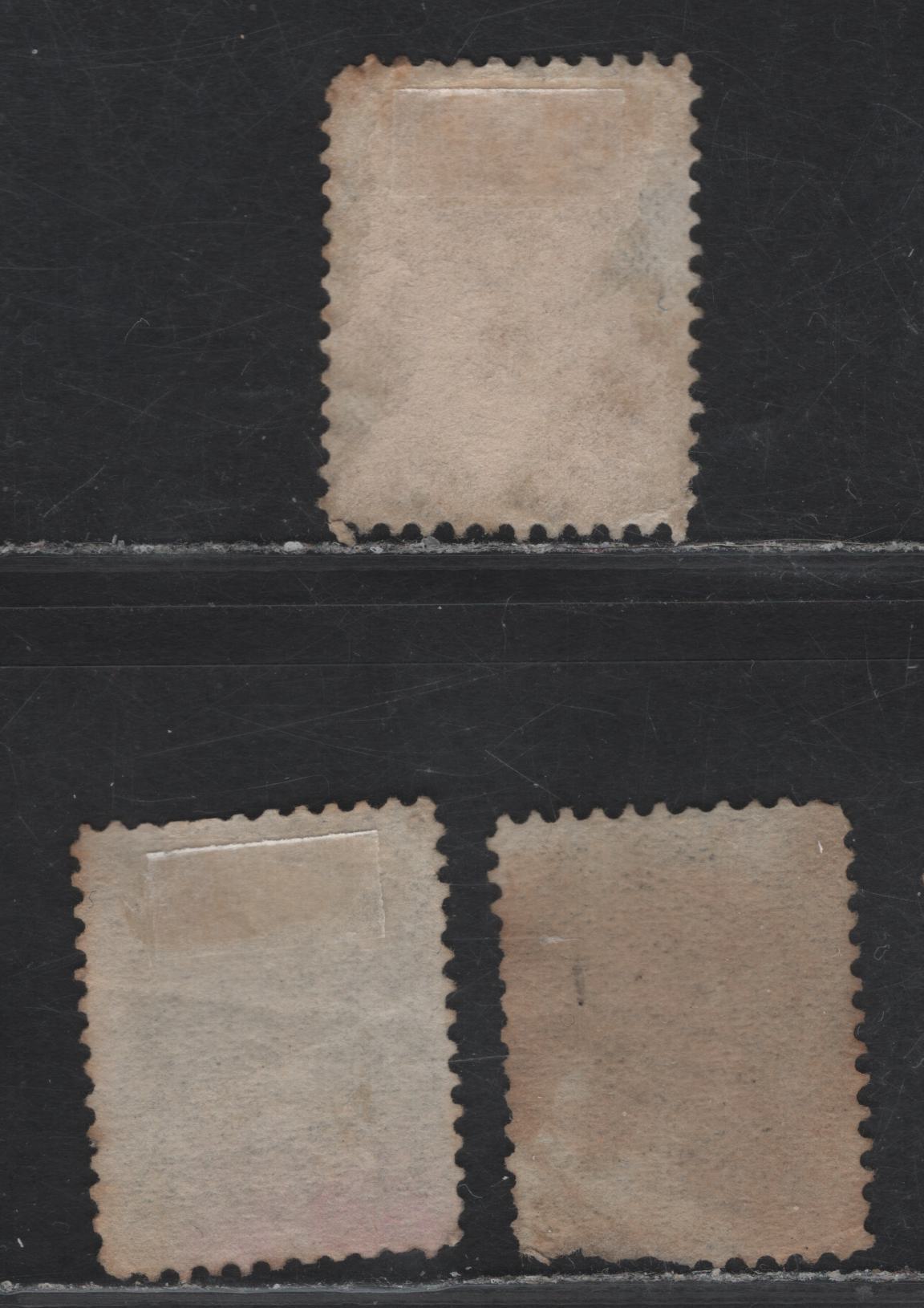 Lot 116 (C) Canada #38 5c Slate Green, Deep Slate Green & Deep Gray Queen Victoria, 1870-1893 Small Queen Issue, 3 Very Good Used Singles, Mid Montreal Printings, Different Papers, Generally Perf 12 & Unlisted 12.1x11.75 (Not Counted).