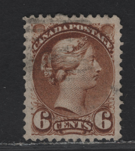 Lot 121 (C) Canada #39d 6c Brown Queen Victoria, 1870-1893 Small Queen Issue, A Very Fine Used Single, Late Montreal Printing, Paper LM-Q, Paper 12.1x12.2.