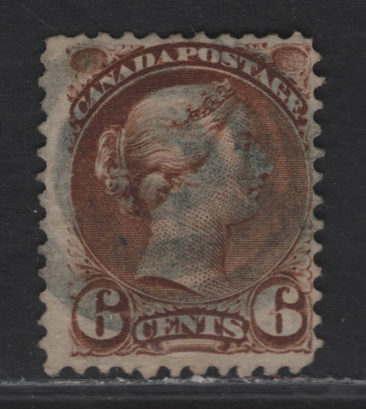 Lot 125 (C) Canada #39 6c Yellow Brown Queen Victoria, 1870-1893 Small Queen Issue, A Fine Used Single, Mid Montreal Printing, Paper MM-L, Perf 12.