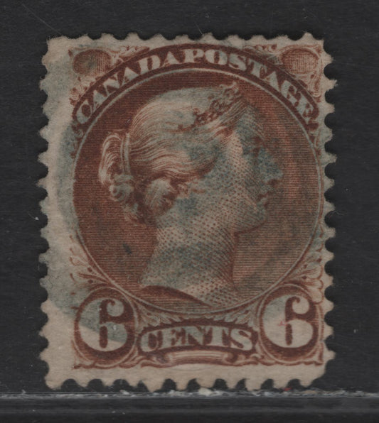 Lot 125 (C) Canada #39 6c Yellow Brown Queen Victoria, 1870-1893 Small Queen Issue, A Fine Used Single, Mid Montreal Printing, Paper MM-L, Perf 12.