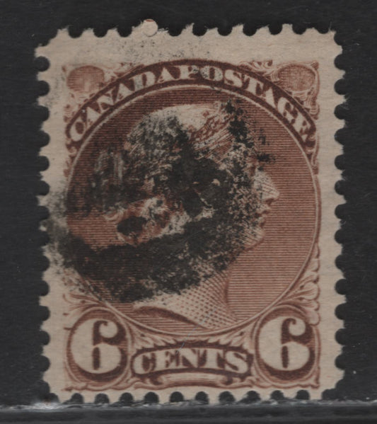 Lot 126 (C) Canada #39d 6c Dark Brown Queen Victoria, 1870-1893 Small Queen Issue, A Fine Used Single, Late Montreal Printing, Paper LM-P, Perf 12.