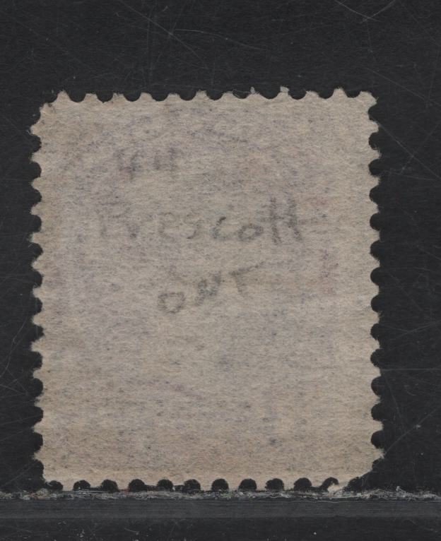 Lot 137 (C) Canada #44 8c Very Deep Slate Queen Victoria, 1888-1897 Small Queen Issue, A Fine Used Single, Paper 2O-E, Perf 12, January 6, 1898 Prescott Squared Circle Cancel, Intermediate Unlisted Shade.