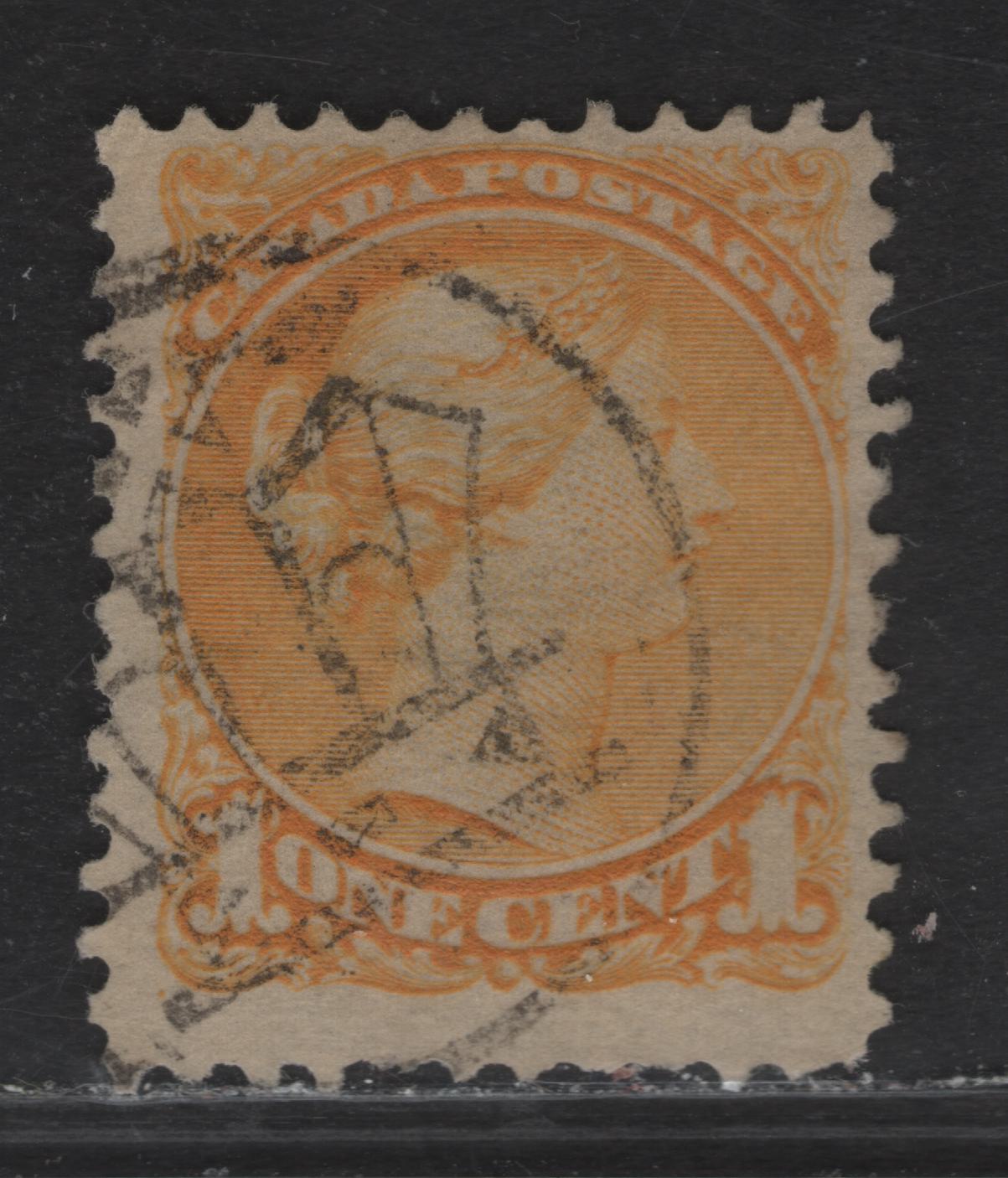 Lot 14 (C) Canada #35vii 1c Pale Dull Yellow Queen Victoria, 1870-1893 Small Queen Issue, A Fine Used Single, Mid Montreal Printing, Paper MM-I, Perf 11.75x12, Ottawa Crown Cancel.