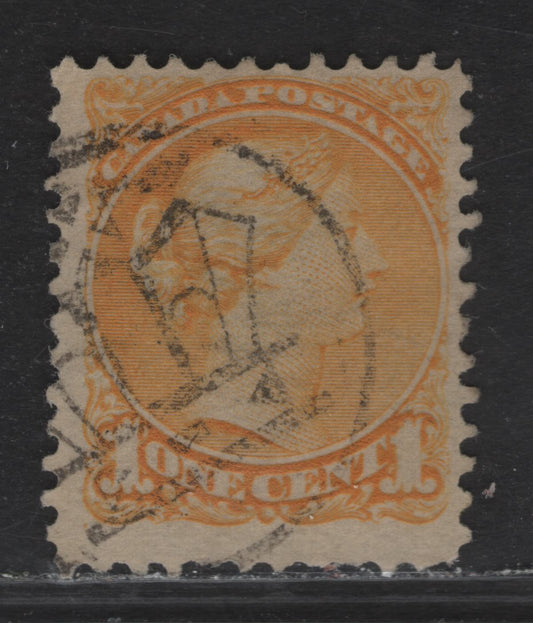 Lot 14 (C) Canada #35vii 1c Pale Dull Yellow Queen Victoria, 1870-1893 Small Queen Issue, A Fine Used Single, Mid Montreal Printing, Paper MM-I, Perf 11.75x12, Ottawa Crown Cancel.
