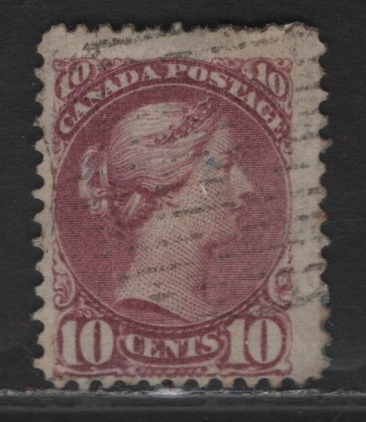 Lot 142 (C) Canada #40 10c Deep Rose Lilac Queen Victoria, 1870-1893 Small Queen Issue, A Fine Used Single, Mid Montreal Printing, Paper MM-O, Perf 12.