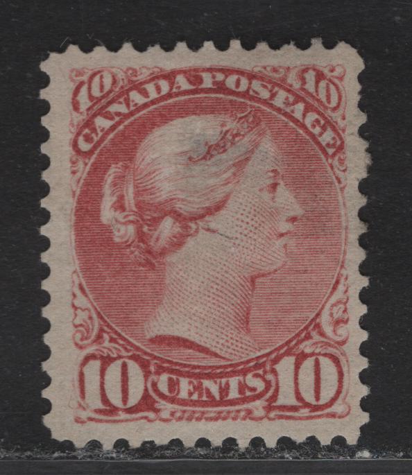 Lot 147 (C) Canada #45vi 10c Dull Rose Queen Victoria, 1888-1897 Small Queen Issue, A Very Good Unused Single, Thin Paper (2O-EE), Perf 12, Shallow Hinge Thin.