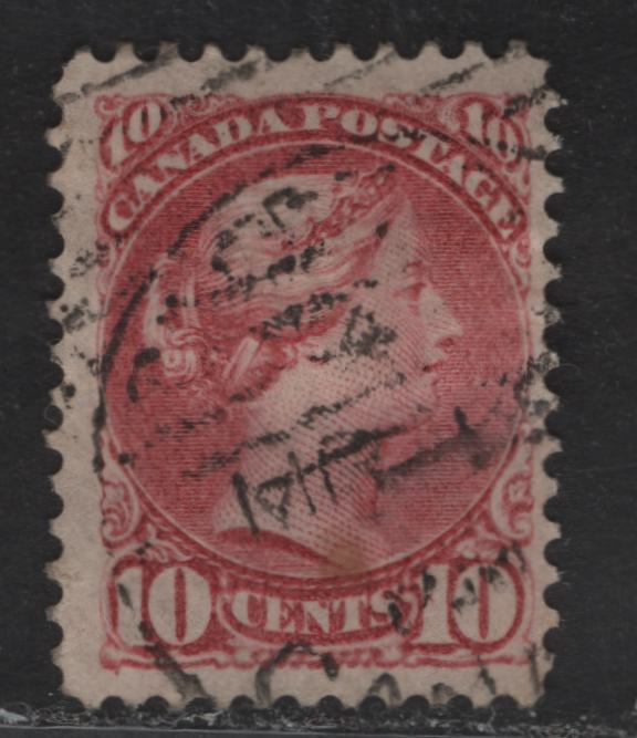 Lot 148 (C) Canada #45a 10c Deep Rose Queen Victoria, 1888-1897 Small Queen Issue, A Fine Used Single, Early 2nd Ottawa Printing, Paper LM-O, Showing Pos. Dot At LL, Perf 12.