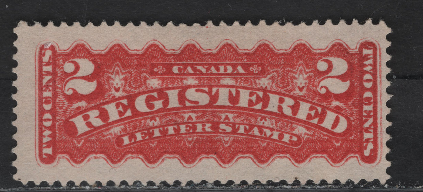 Lot 161 (C) Canada #F1b 2c Deep Rose Carmine Registered, 1875-1896 Registration Issue, A Fine Unused Single, Montreal Gazette Printing, Paper MG-D, Perf 12.25.