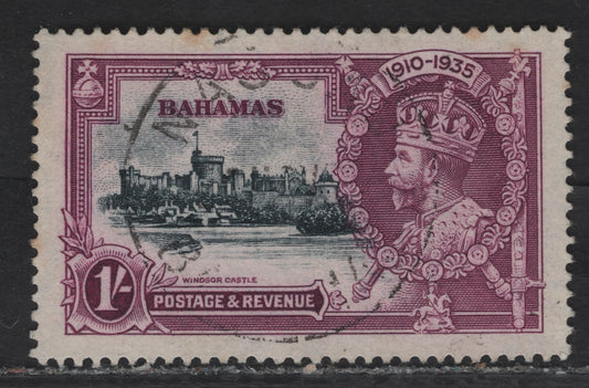Lot 191 Bahamas SG#144 1/- Slate & Purple Windsor Castle, 1935 Silver Jubilee Issue, A Very Fine Used Single