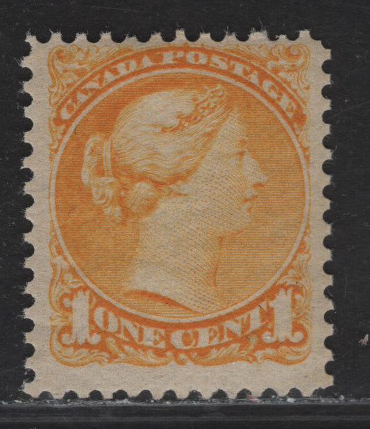 Lot 22 (C) Canada #35 1c Bright Yellow Queen Victoria, 1870-1893 Small Queen Issue, A FOG Single, Second Ottawa Printing, Paper 2O-H, Perf 12.