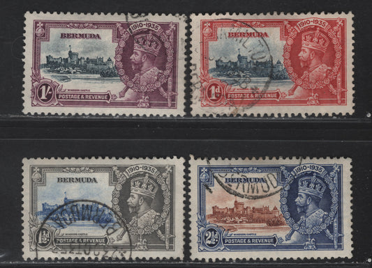 Lot 234 (C) Bermuda SG#94-97 1d - 1/- Deep Blue & Scarlet - Slate & Plum Windsor Castle, 1935 Silver Jubilee Issue, 4 Very Fine Used Singles