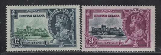 Lot 251 (C) British Guiana SG#303-304 12c - 24c Green & Indigo - Slate & Bright Purple Windsor Castle, 1935 Silver Jubilee Issue, 2 VFNH Singles