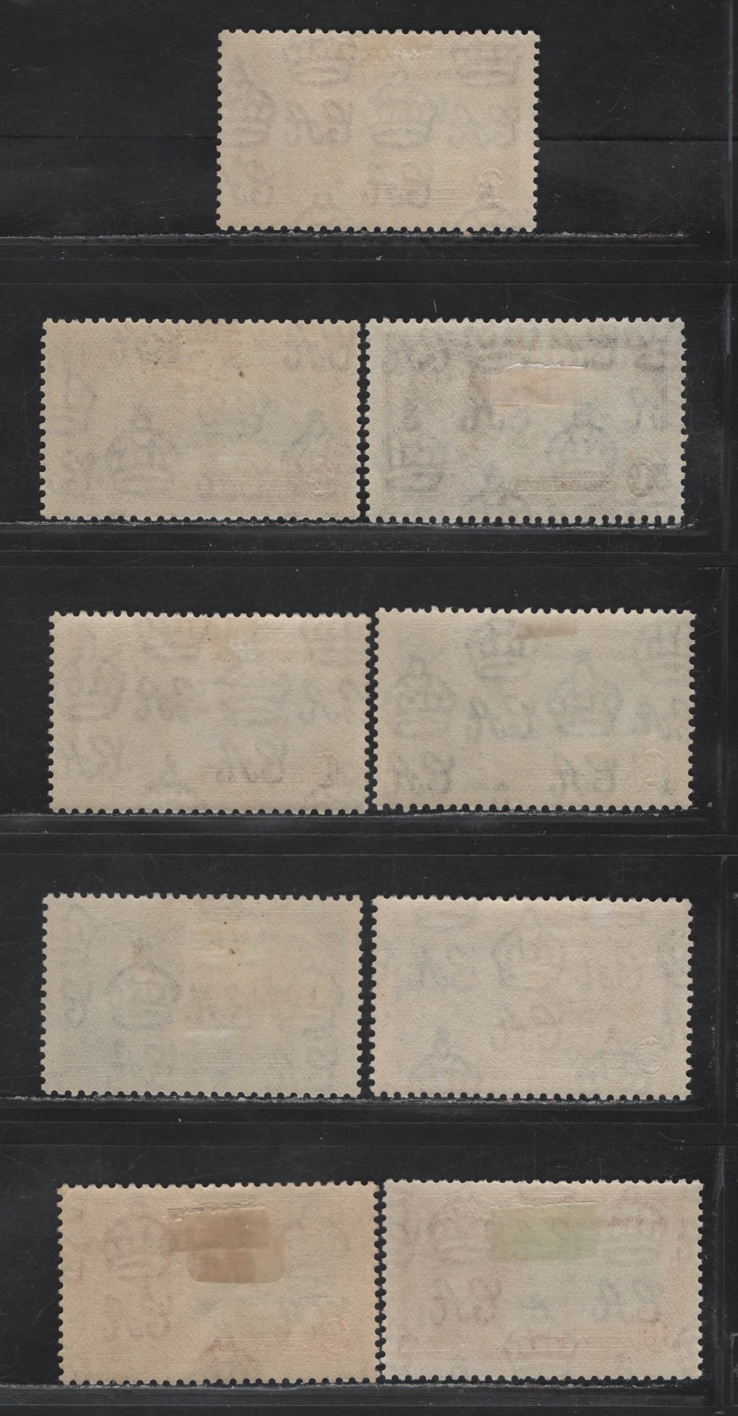 Lot 278 British Virgin Islands SG#103-106var 1d - 1/- Gray Blue & Scarlet - Slate & Dull Purple Windsor Castle, 1935 Silver Jubilee Issue, 9 VFOG Singles, Shade Grouping Showing The Subtle Shades That Can Be Found On The Vignettes & Frames