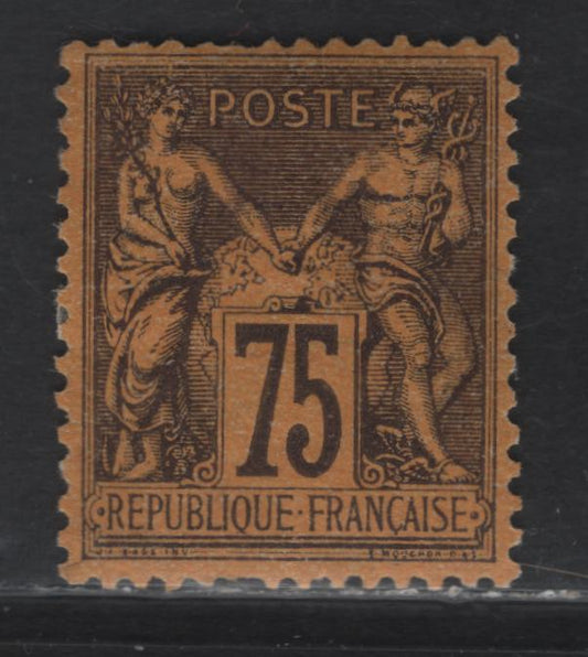 Lot 284 France SG#102 75c Deep Violet on Orange Peace & Commerce, 1879-1890 Peace & Commerce Issue, A FOG Single, Type II, 2 Short Perfs