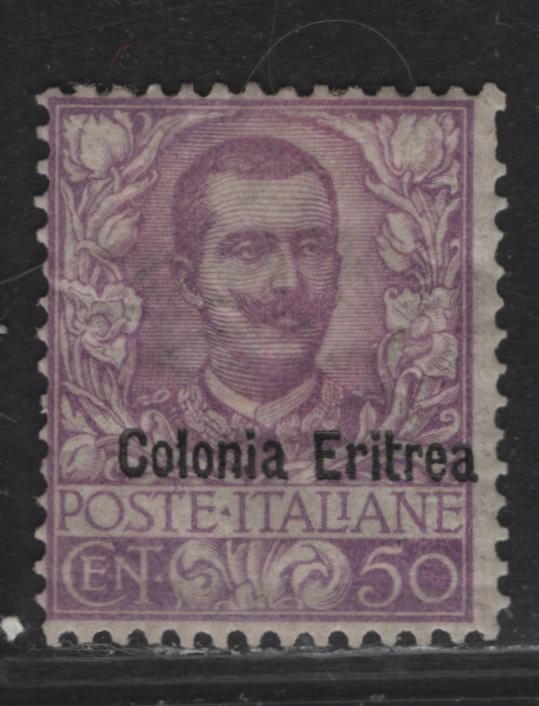 Lot 294 Eritrea SC#27 50c Violet Victor Emmanuel III, 1903-1928 Overprinted Issue, A VGOG Single