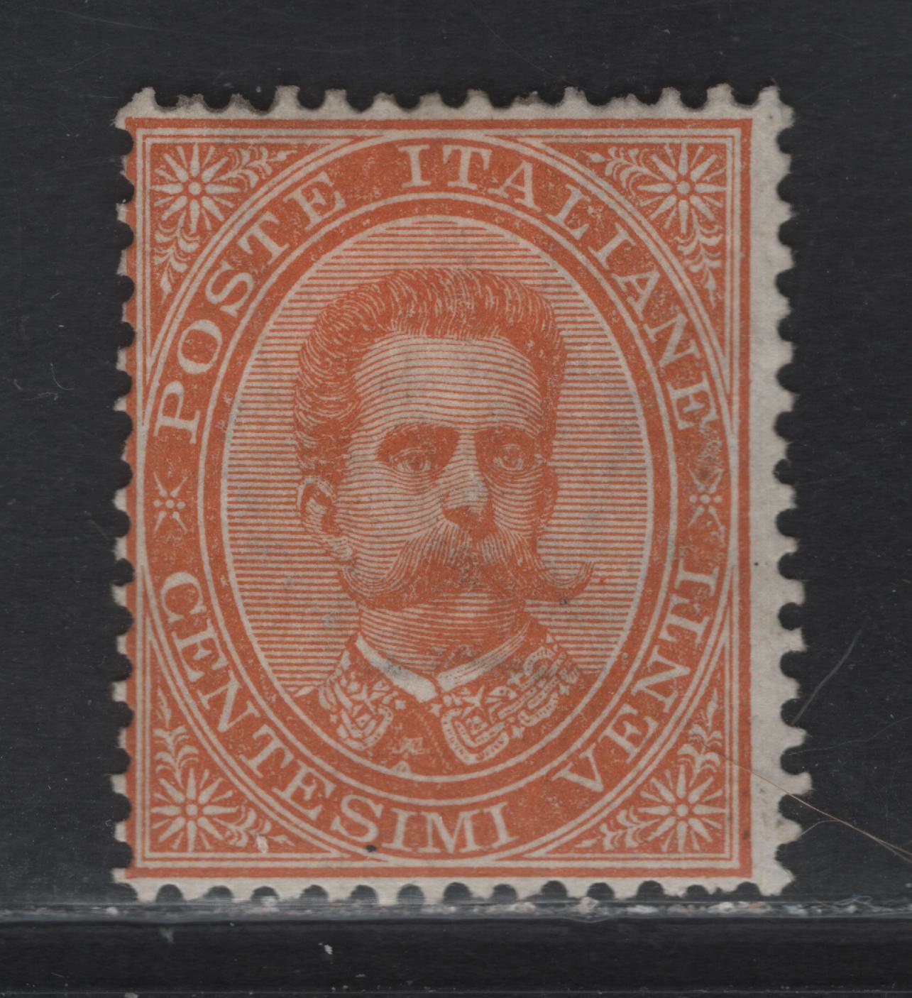 Lot 301 Italy SC#47 20c Yellow King Humert I, 1879 King Humert I Issue, A FOG Single