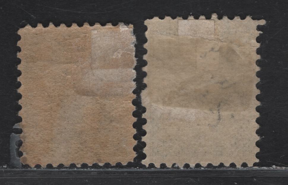 Lot 4 (C) Canada #34 1/2c Silver Black & Black Queen Victoria, 1870-1893 Small Queen Issue, 2 VFOG Singles, Late Montreal & Early Second Ottawa Printings, Papers LM-O & 2O-C, Perf 12.