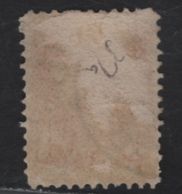Lot 65 (C)  Canada #41a 3c Rose Carmine Queen Victoria, 1870-1893 Small Queen Issue, A Very Good Used Single, Montreal Gazette Printing, Perf 12x12.25, Paper LM-O.