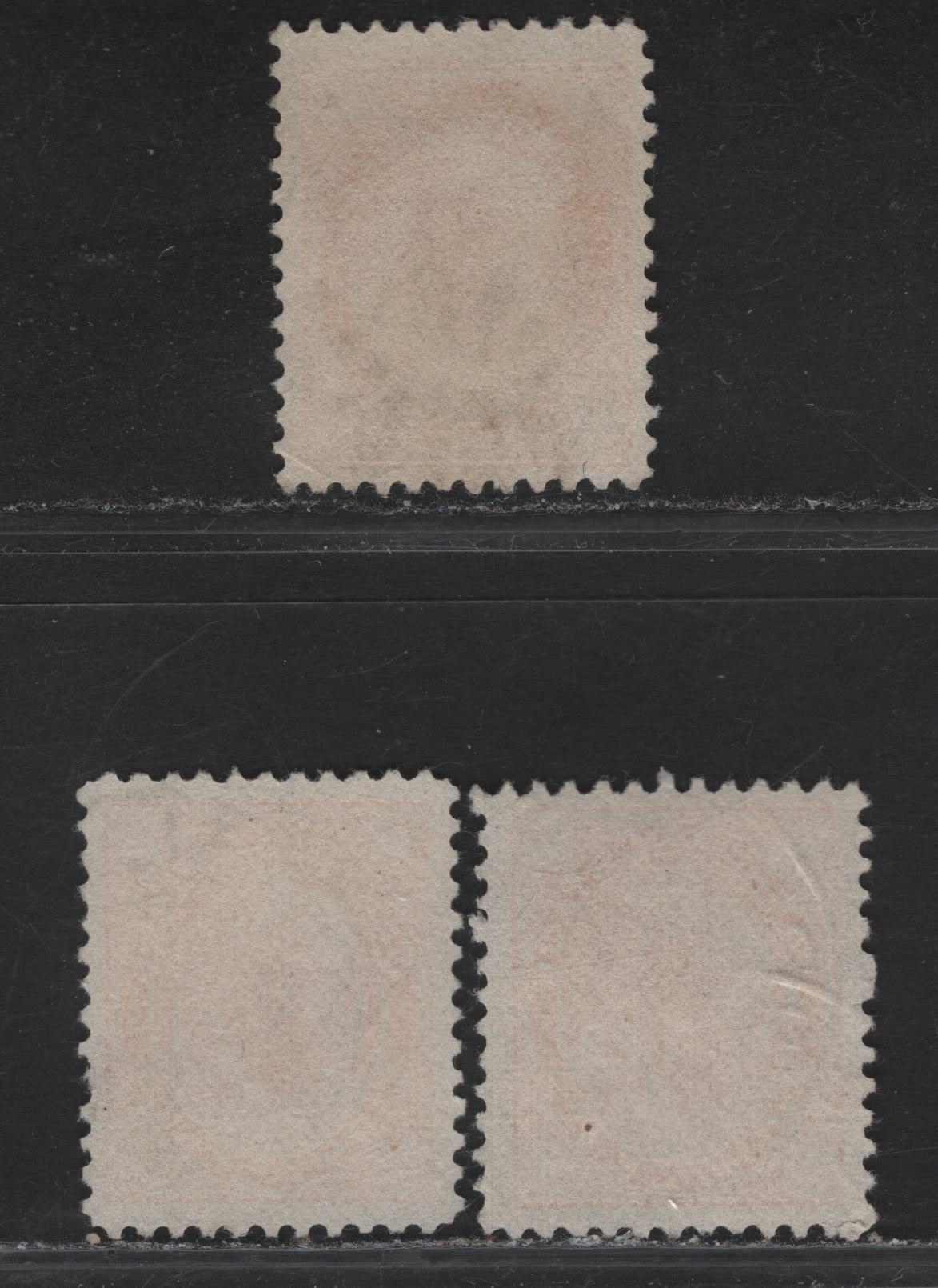 Lot 114 (C) Canada #72 8c Deep Orange, Orange & Pale Orange Queen Victoria, 1897-1898 Maple Leaf Issue, 3 Fine/Very Fine Used Singles, Papers ABN-AA & ABN-II, Perfs 11.9x12 & 12