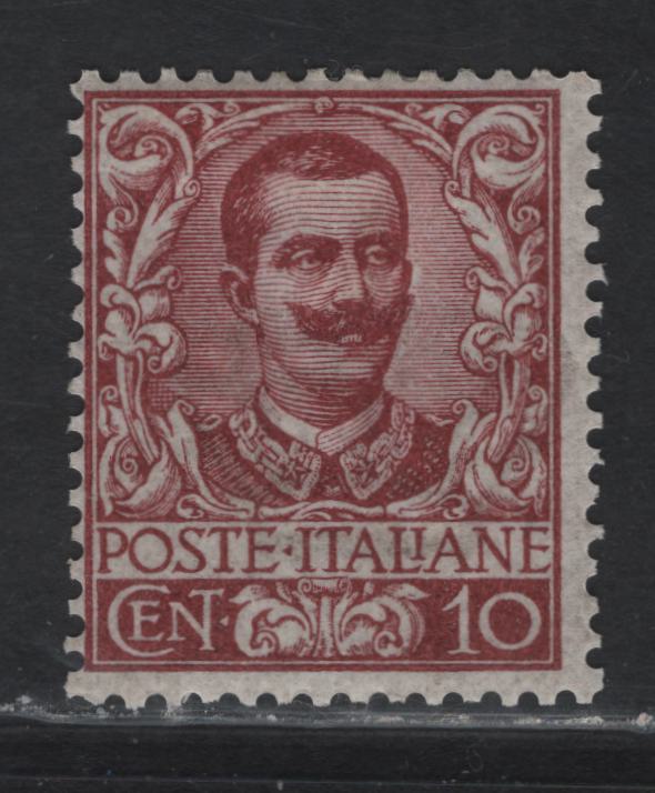 Lot 13 Italy SC#79 10c Claret King Victor Emmanuel III, 1901-1926 King Victor Emmanuel III Issue, A FOG Single