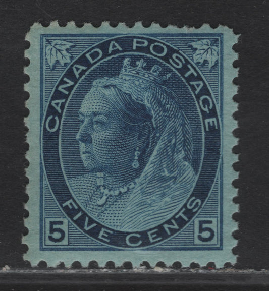 Lot 153 (C) Canada #79 5c Deep Bright Blue, 1898-1902 Queen Victoria Numeral Issue, A FOG Single On Paper ABN-SS, Perf 12