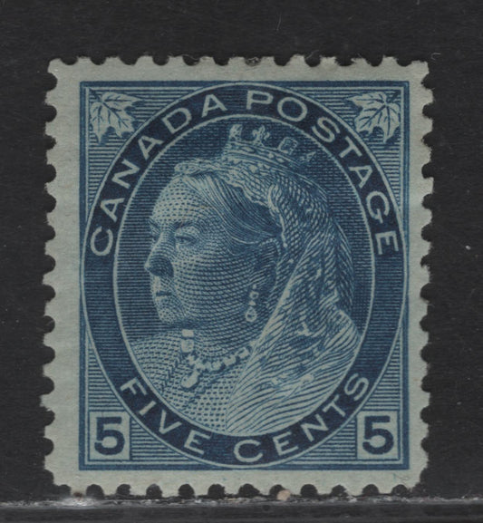 Lot 154 (C) Canada #79b 5c Blue, 1898-1902 Queen Victoria Numeral Issue, A VFOG Single On Paper ABN-FF, Perf 11.9x12
