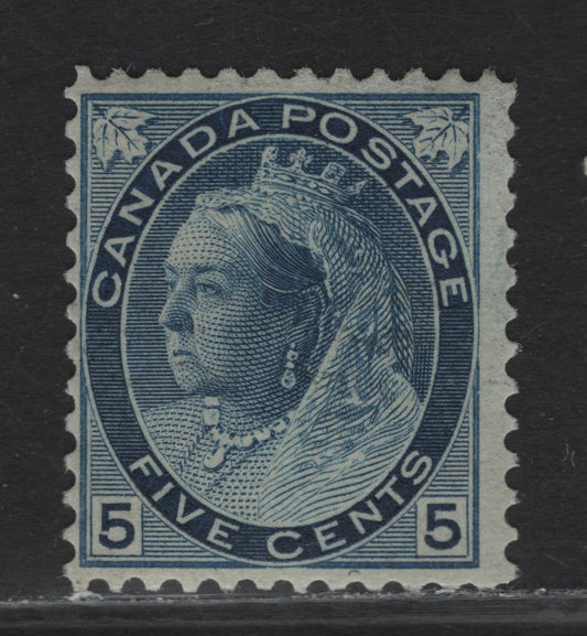 Lot 155 (C) Canada #79b 5c Deep Indigo Blue, 1898-1902 Queen Victoria Numeral Issue, A FOG Single On Paper ABN-FF, Perf 11.9x12