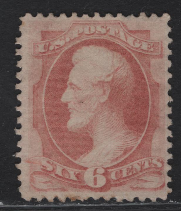 Lot 16 United States SC#186 6c Pink Lincoln, 1879 Large Banknote Issue, A Fine Unused Single, Soft Paper, American Bank Note Company Printing