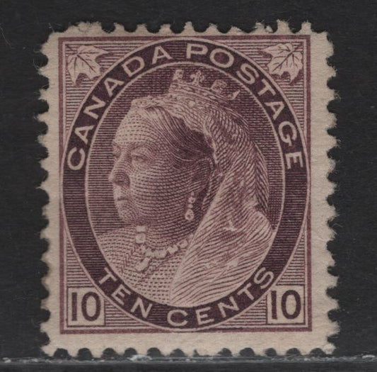 Lot 166 (C) Canada #83 10c Reddish Brown, 1898-1902 Queen Victoria Numeral Issue, A FRG Single Regummed To Appear NH, On Paper ABN-RR, Perf 11.9x12