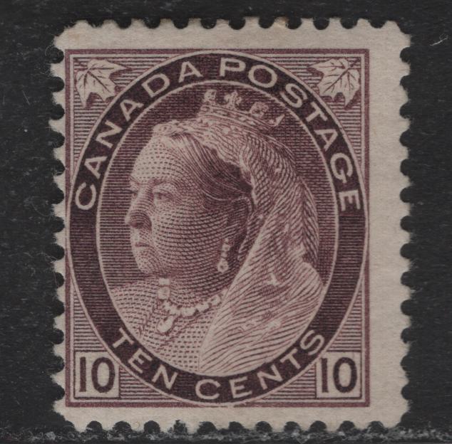 Lot 168 (C) Canada #83 10c Brown Purple Queen Victoria, 1898-1902 Numeral Issue, A FOG Single, Paper ABN-CC, Perf 11.9