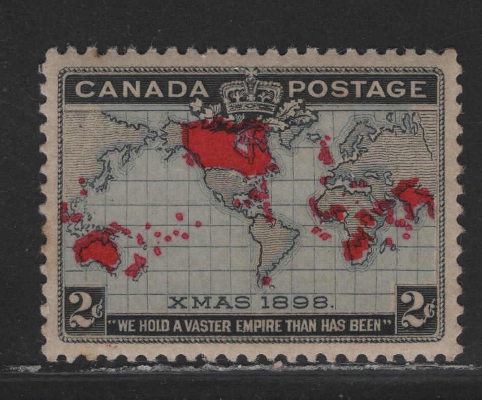 Lot 177 (C) Canada #85 2c Deep Lavender, Aniline Red & Black Mercator's Projection, 1898 Imperial Penny Postage Issue, A VFNH Single, Paper ABN-UU, Perf 12, Very Minor Toning On Gum.
