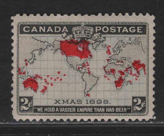Lot 180 (C) Canada #85 2c Pale Lavender, Black & Aniline Red Mercator's Projection, 1898 Imperial Penny Postage Issue, A VGNH Single