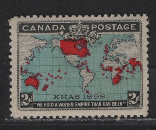Lot 183 (C) Canada #86b 2c Light Blue, Aniline Red & Black Mercator's Projection, 1898 Imperial Penny Postage Issue, A VFNH Single, Paper ABN-X, Perf 12