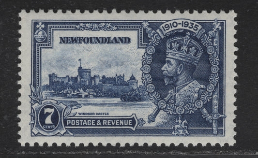 Lot 221 Newfoundland #228 7c Dark Blue KGV & Windsor Castle, 1935 Silver Jubilee Issue, A VFNH Single,   .