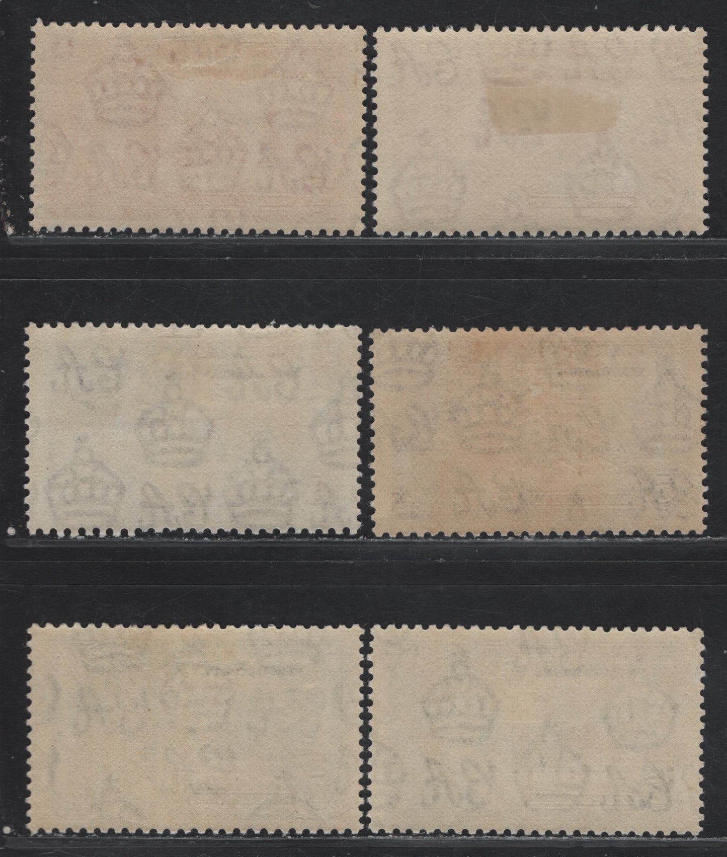 Lot 224 Newfoundland #226-228 4c - 7c Bright Rose - Dark Blue KGV & Windsor Castle, 1935 Silver Jubilee Issue, 6 VFOG Singles, Two Shades Of Each