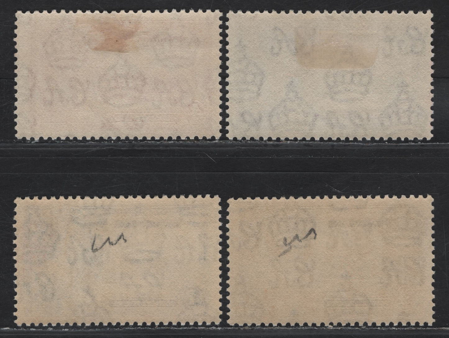 Lot 226 Newfoundland #226-229 4c - 24c Bright Rose - Olive Green KGV & Windsor Castle, 1935 Silver Jubilee Issue, 4 VFOG Singles