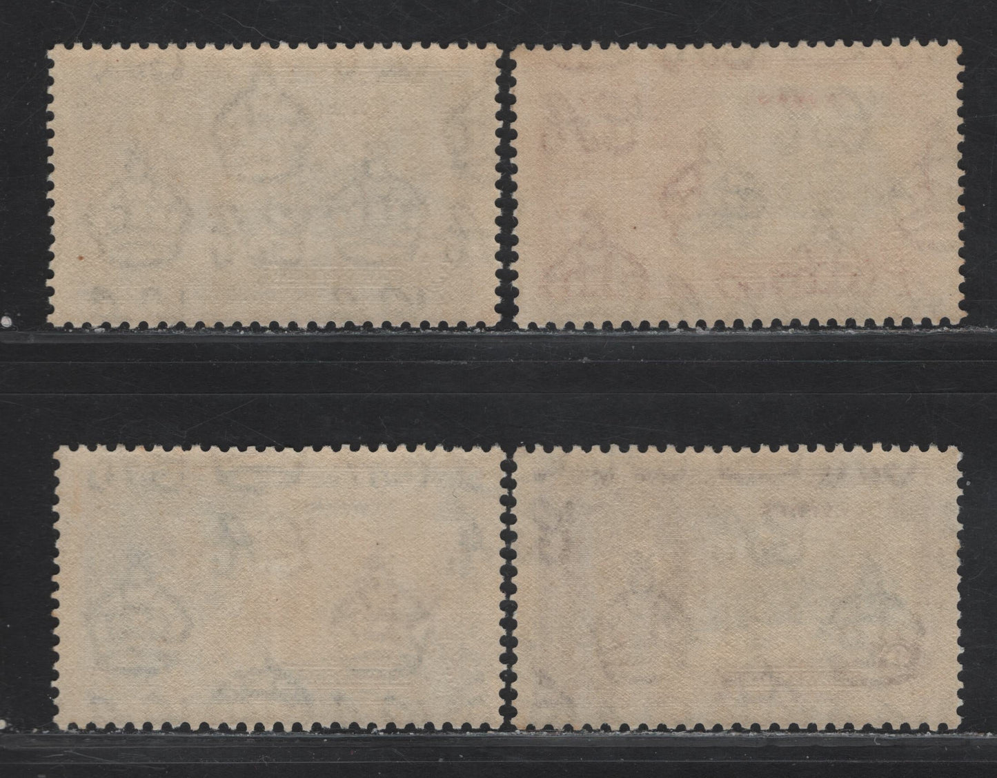 Lot 238 Ceylon SG#144-147 3/4pi - 9pi Ultramarine & Gray - Slate & Plum KGV & Windsor Castle, 1935 Silver Jubilee Issue, 4 F/VFNH Singles