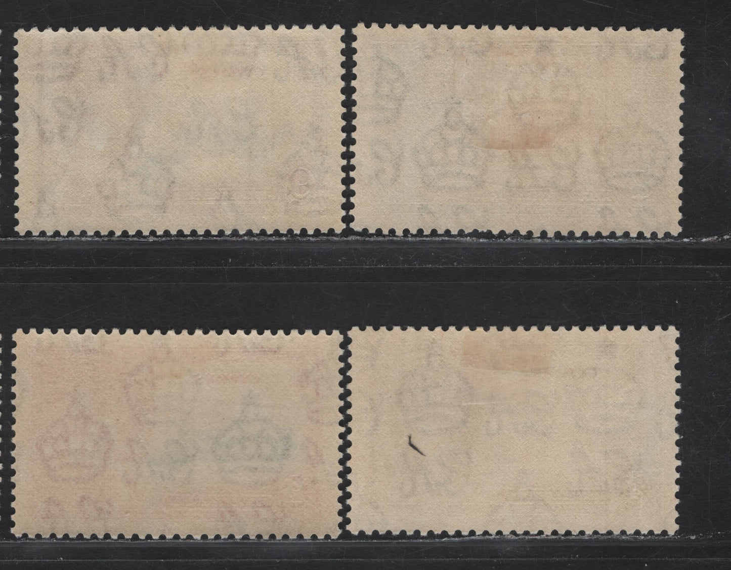 Lot 239 Ceylon SG#144-147 3/4pi - 9pi Ultramarine & Gray - Slate & Plum KGV & Windsor Castle, 1935 Silver Jubilee Issue, 4 VFOG Singles