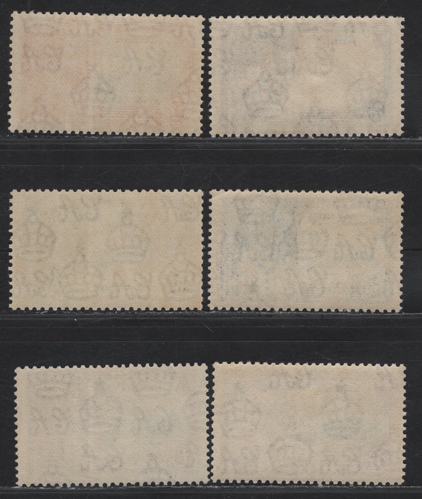 Lot 267 Gambia SG#143-146 1.5d - 1/- Dull Blue & Deep Scarlet - Slate & Rose Purple KGV & Windsor Castle, 1935 Silver Jubilee Issue, 6 VFNH Singles, Includes 2 Different Frame Plate Shades Of The 6d & 1/-